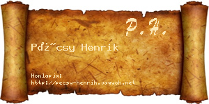 Pécsy Henrik névjegykártya